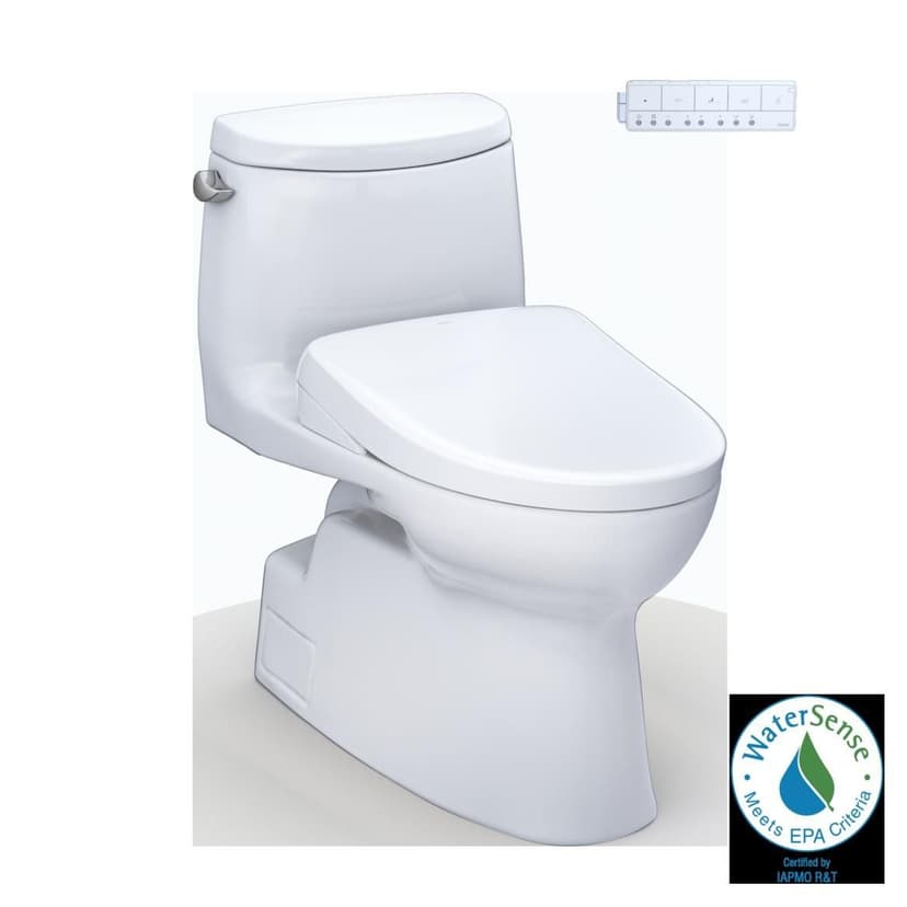 TOTO WASHLET+ Carlyle II One-Piece Elongated 1.28 GPF Toilet & WASHLET+ S7A Contemporary Bidet Seat