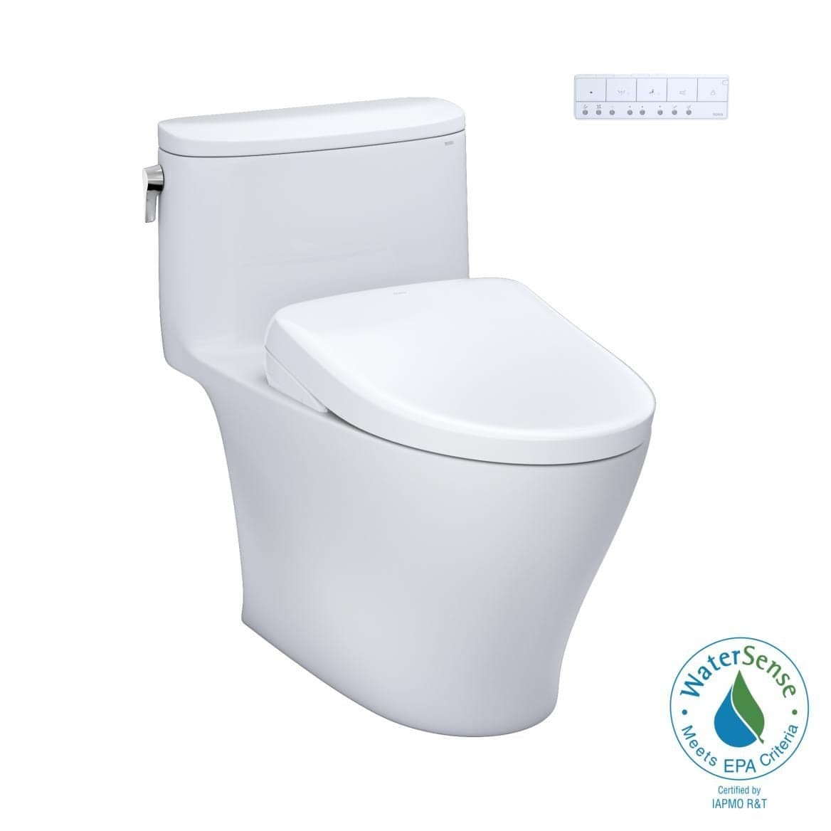 TOTO WASHLET+ Nexus One-Piece Elongated 1.28 GPF Toilet with S7A Contemporary Bidet Seat, Cotton White