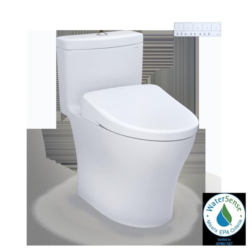 TOTO WASHLET+ Aquia IV One-Piece Dual Flush 1.28 & 0.9 GPF Toilet with S7 Electric Bidet Seat