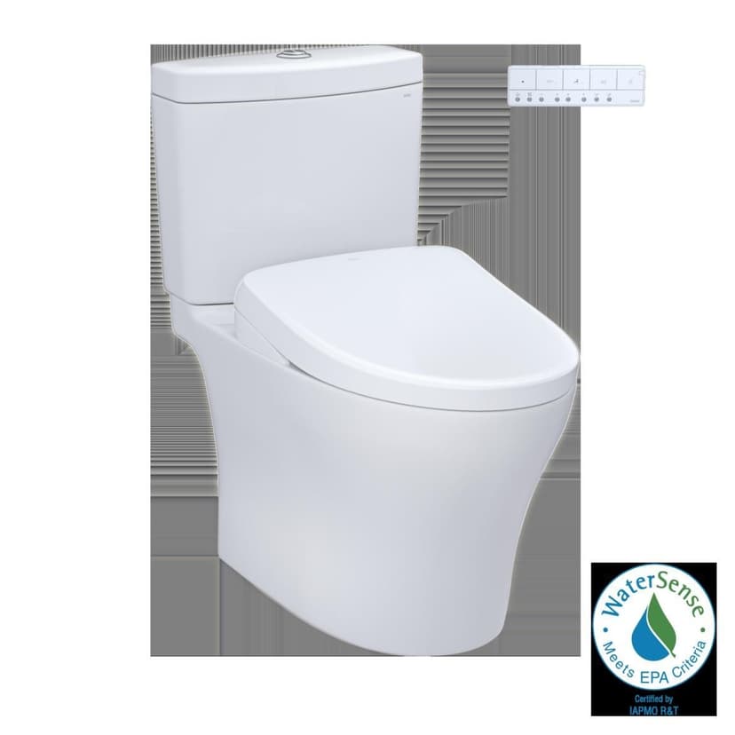 TOTO® WASHLET®+ Aquia IV Two-Piece Dual Flush 1.28 & 0.9 GPF Toilet with WASHLET S7A Bidet Seat