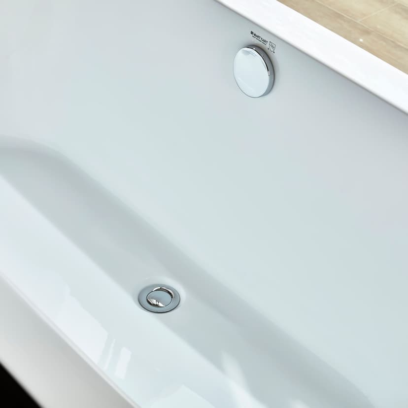 Vanity Art Cergy Freestanding Acrylic Bathtub Pop-Up Drain, 68-in, White/Chrome