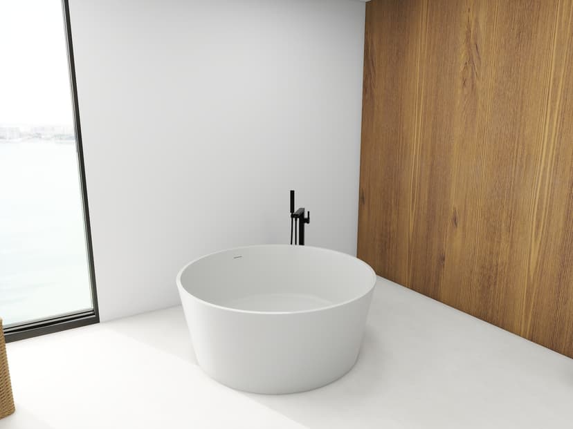 Vanity Art Castigno Resin Stone Matte Oval Bathtub, 56-in