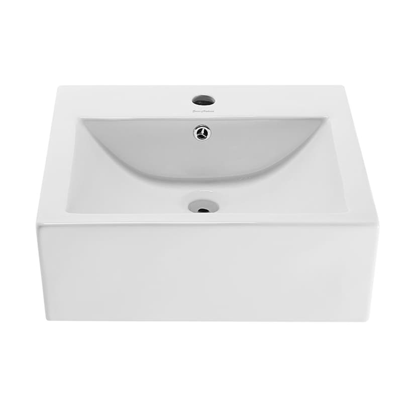 Swiss Madison Voltaire Square Ceramic Wall Mount Sink, 18-in
