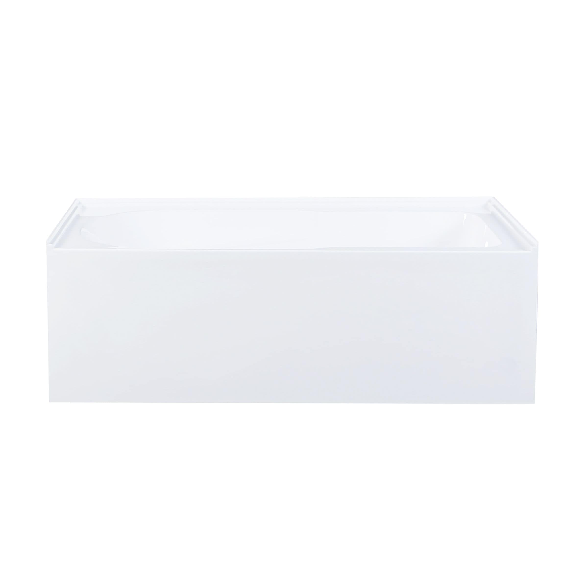 Swiss Madison Voltaire Left-Hand Drain Alcove Bathtub with Apron and Armrest, 60-in x 32-in