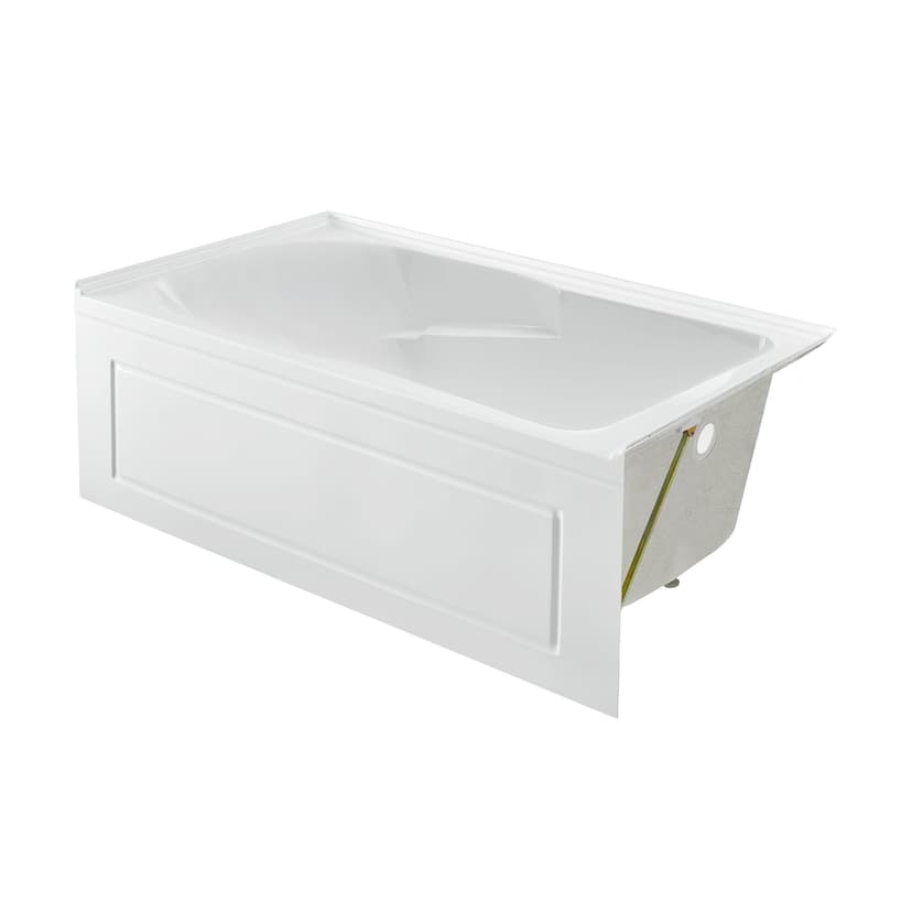 Swiss Madison Concorde Acrylic Glossy White, Alcove, Integral, Right-Hand Drain, Apron Bathtub, 60-in x 32-in