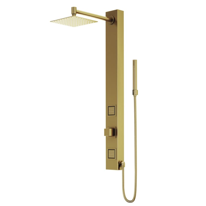 VIGO Orchid 8-in Square 2-Jet Matte Gold Shower Panel