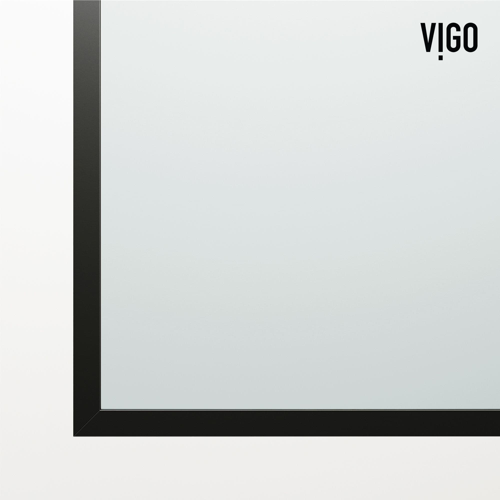 VIGO Divide Matte Black Bathtub Screen with Clear Striped Glass