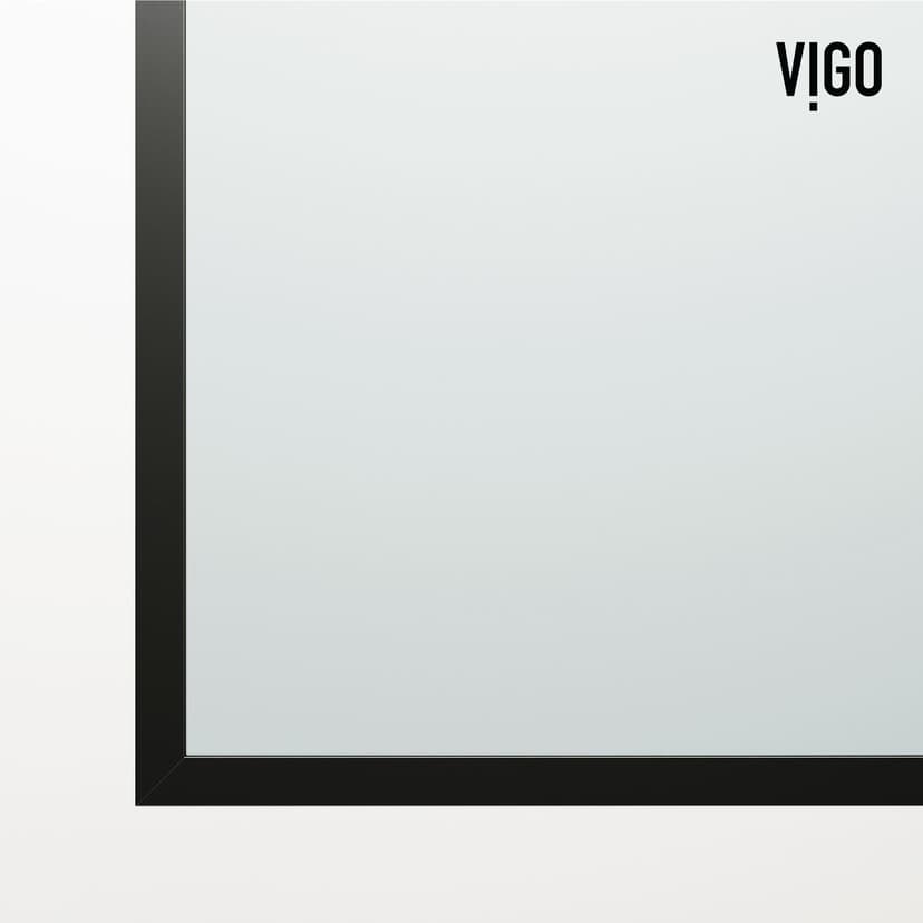 VIGO Divide Matte Black Bathtub Screen with Clear Striped Glass