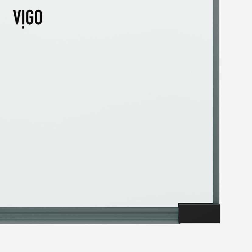 VIGO Arden Frameless Black Shower Screen with Clear Grid Glass