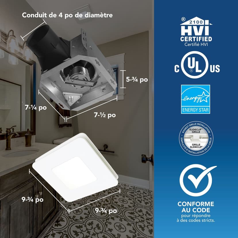 Broan-NuTone Roomside Series 60 CFM Bathroom Exhaust Fan
