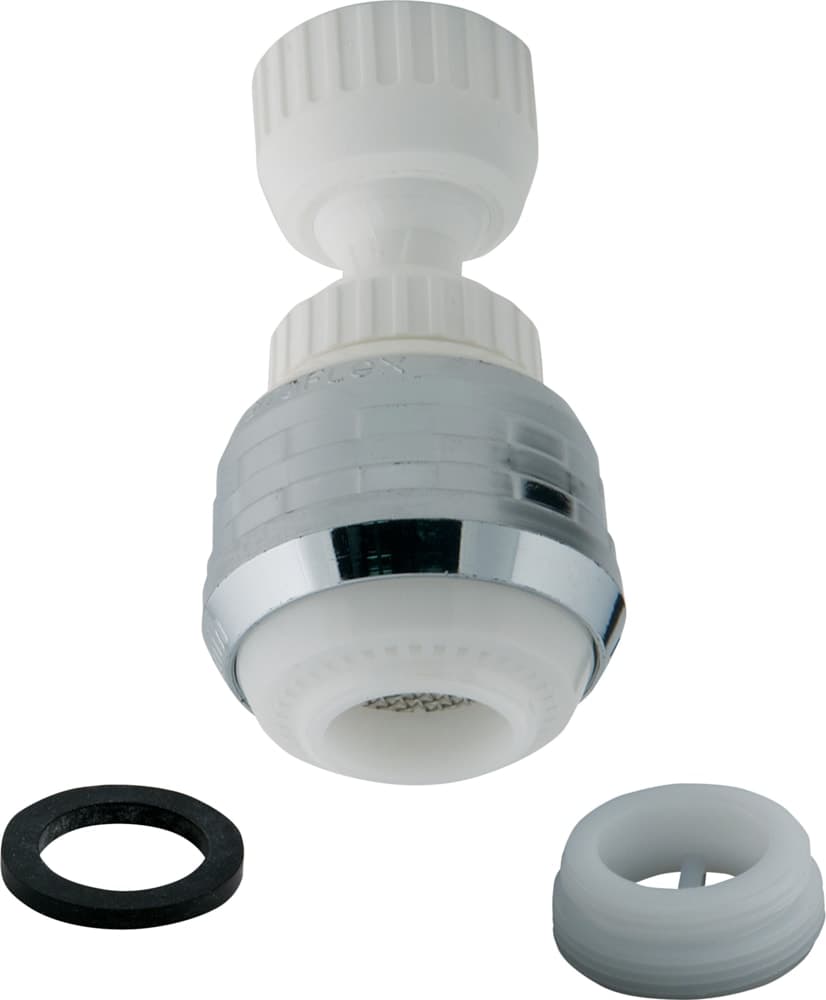 PlumbShop 360-Degree Double-Swivel Aerator, White