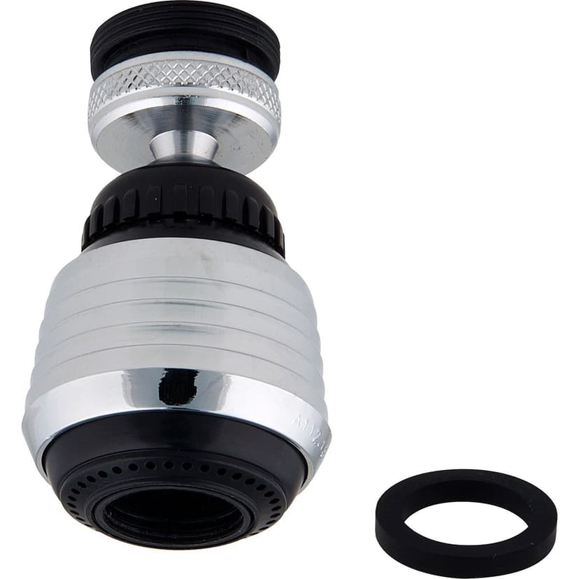 PlumbShop Single Swivel Aerator, Chrome/Black