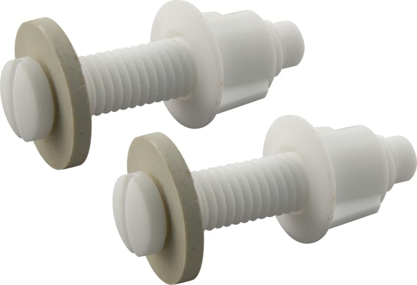 PlumbShop Plastic Toilet Seat Hinge Bolt Set, White