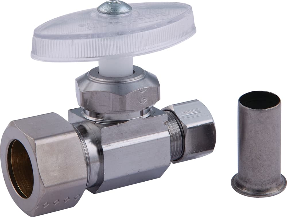 PlumbShop Straight Valve, 1/2-in Nom. PEX Comp. x 3/8-in O.D