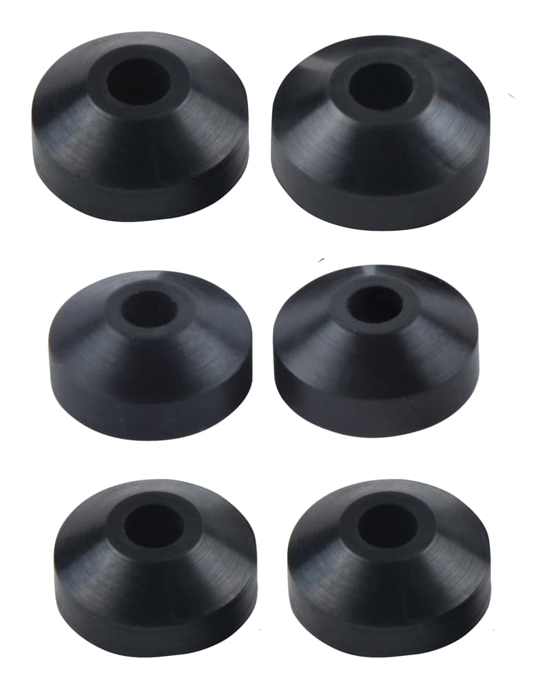 PlumbShop Bevelled Faucet Washer Assortment, Rubber, Large, Black, 3/8M, 3/8L & 1/2R, 6-pk