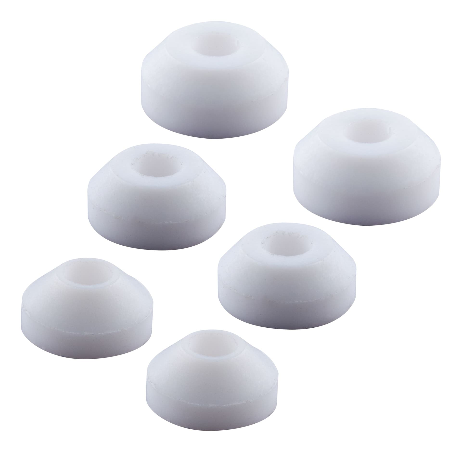 PlumbShop Bevelled Faucet Washer Assortment, White, 1/4 M, 1/4 R, 1/4 L, 6-pk