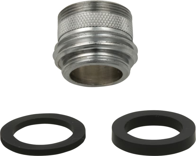 PlumbShop Dual Thread Faucet Hose Adapter, Chrome