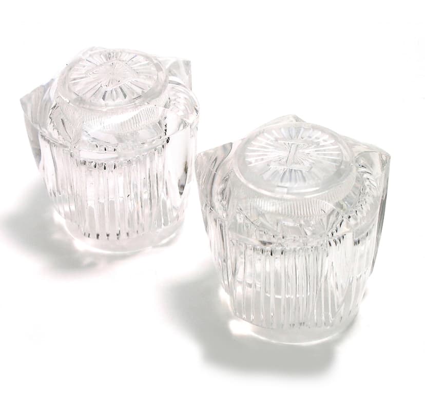 PlumbShop Handle Insert Button Set, Clear, Acrylic, 2-pk