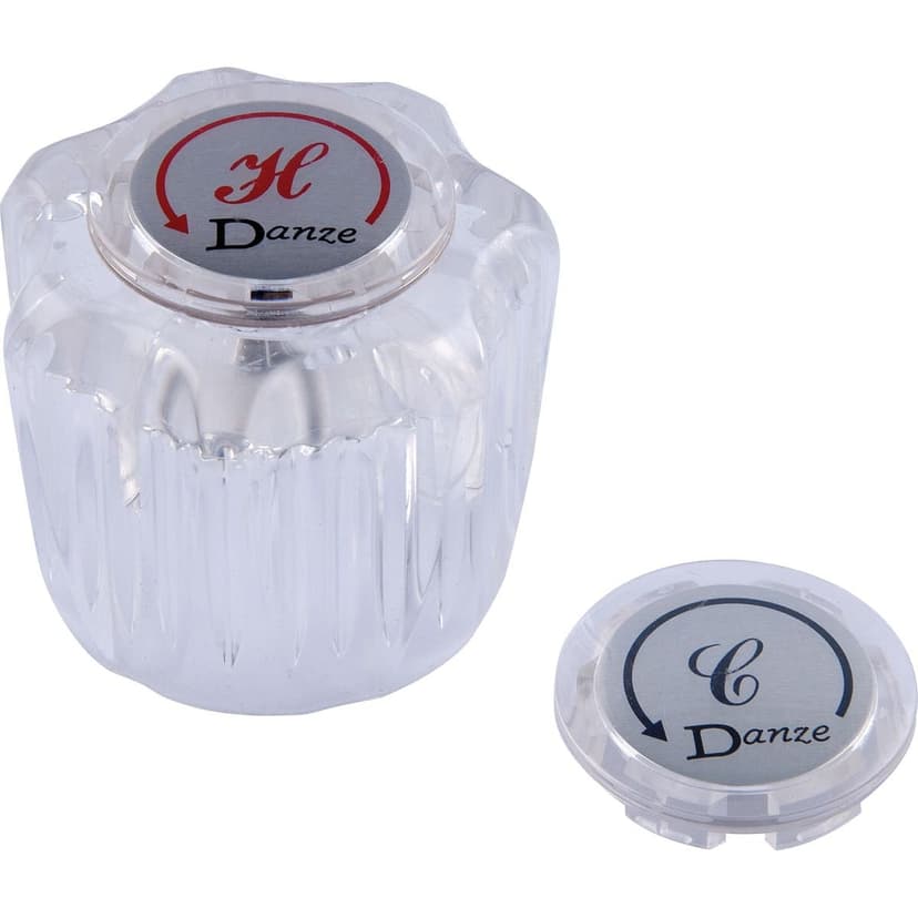 PlumbShop Danze Faucet Handle Kit with Hot and Cold Buttons, Acrylic