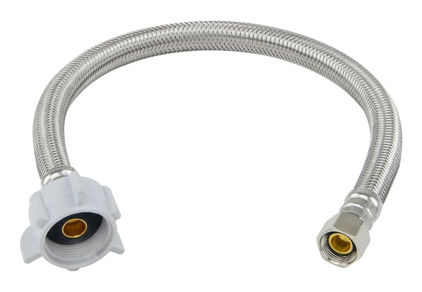 PlumbShop Braided Stainless Steel Toilet Connector, 3/8-in Comp x 7/8-in Ballcock x 12-in