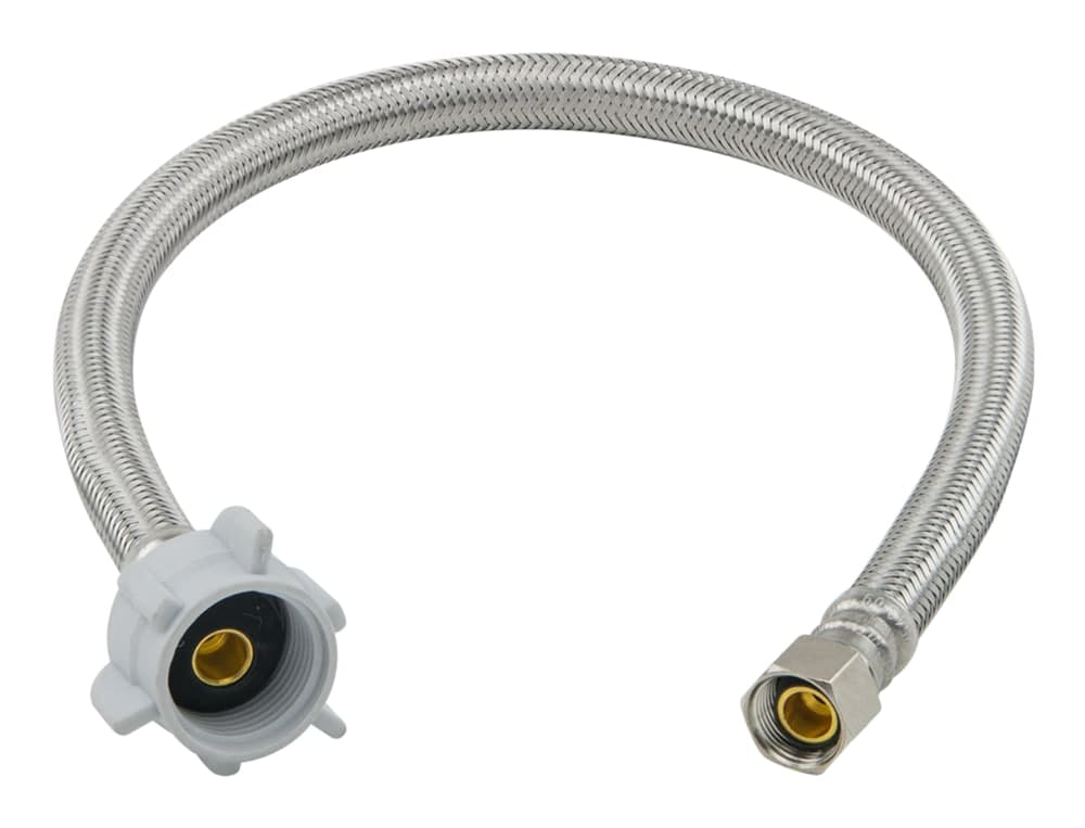 PlumbShop Braided Stainless Steel Toilet Connector, 3/8-in Comp x 7/8-in Ballcock x 20-in