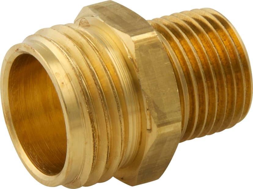 PlumbShop Brass Hose Adapter, 1/2-in MIP x 3/4-in MHT, 1-pk