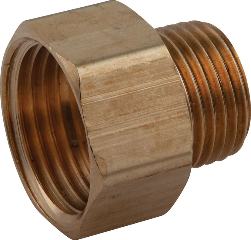 PlumbShop Brass Garden Hose Adapter, 3/4-in Female Hose x 1/2-in MIP