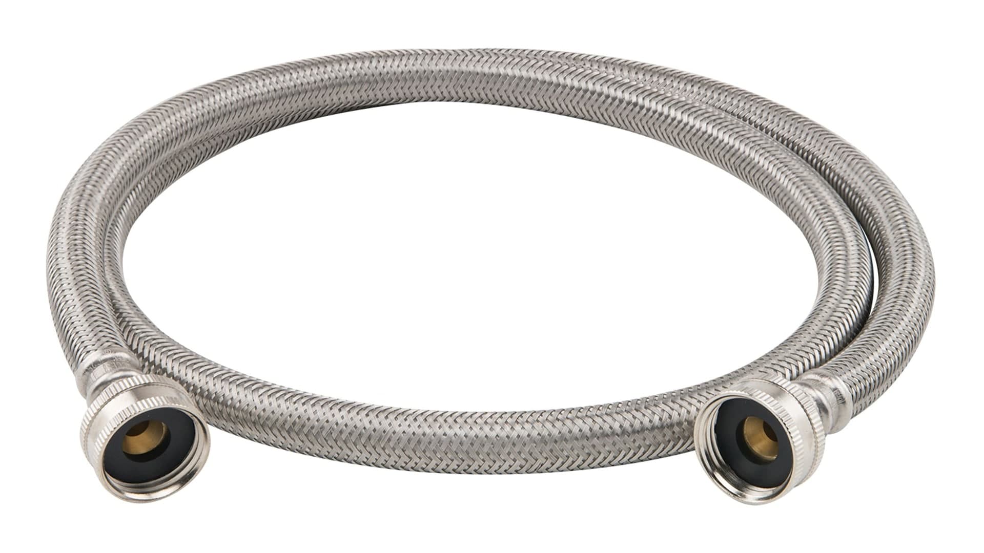 PlumbShop High Pressure Stainless Steel Washing Machine Hose, 48-in