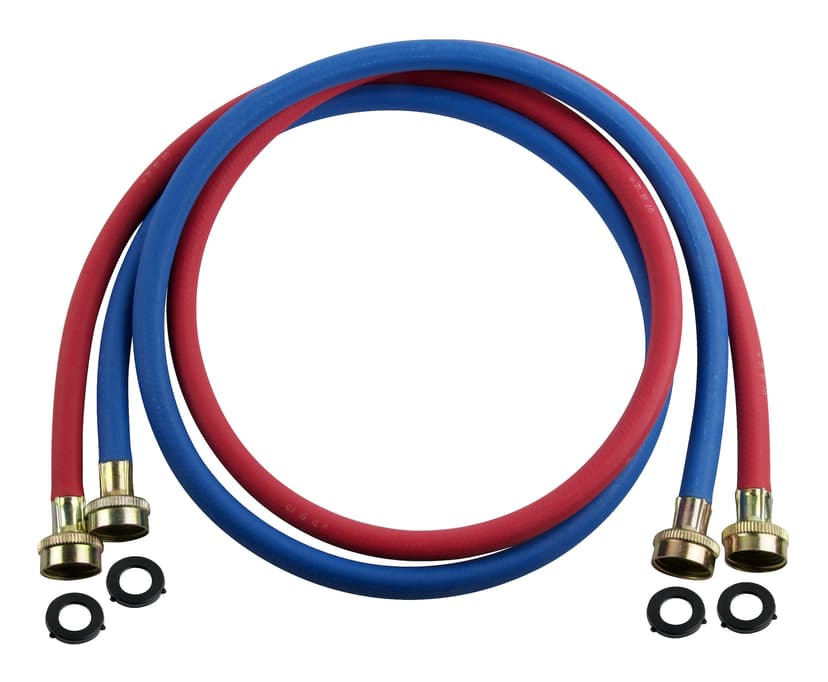 PlumbShop Rubber Colour-Coded Washing Machine Hose, 3/8 x 60-in, 2-pk