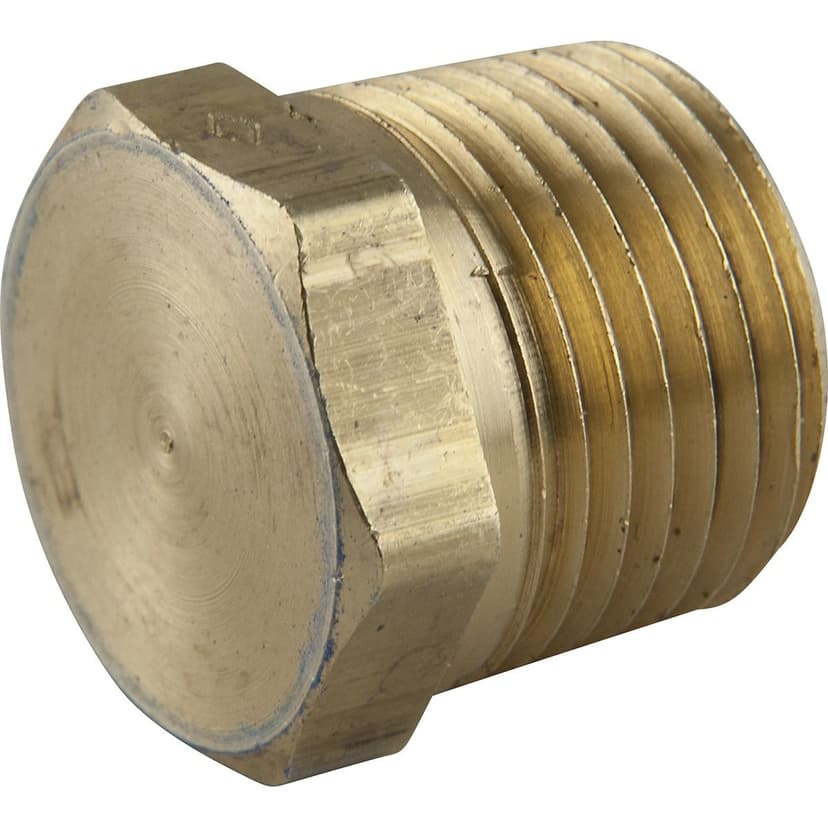 PlumbShop Brass Hex Pipe Plug, 1/2-in MIP