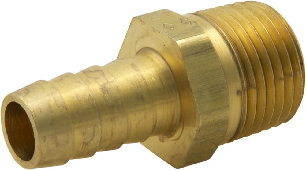 PlumbShop Brass Hose Barb Adapter, 1/2-in MIP x 1/2-in ID Hose