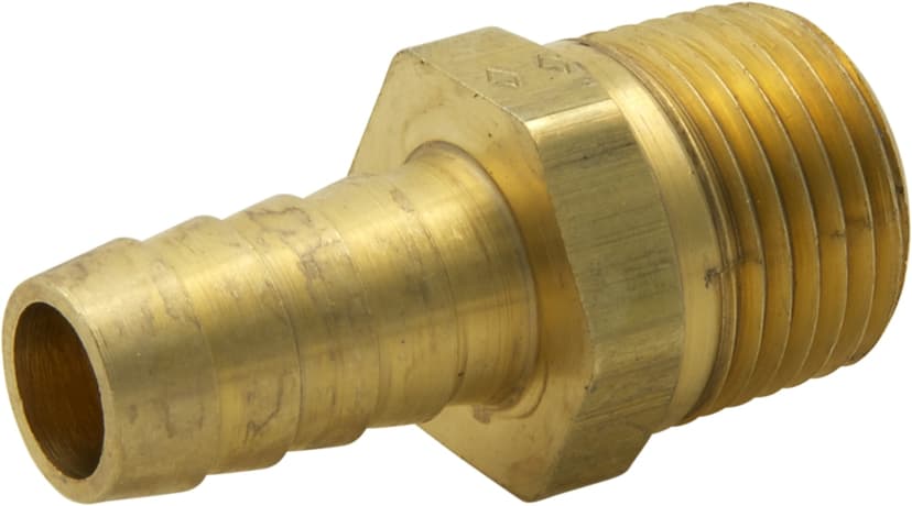 PlumbShop Brass Hose Barb Adapter, 1/2-in MIP x 1/2-in ID Hose