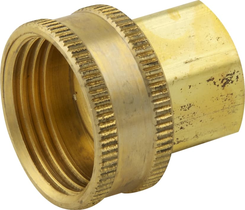 PlumbShop Brass Swivel Garden Hose Adapter, 3/4-in Female Hose x 1/2-in FIP