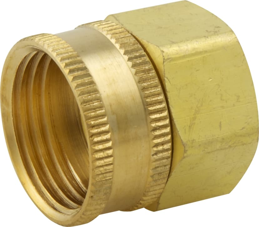 PlumbShop Brass Hose Adapter, 3/4-in FH x 1/2-in FIP Swivel