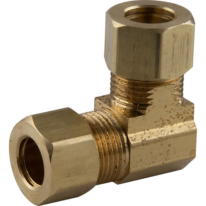 PlumbShop Brass Compression Union Elbow Fitting, 3/8-in OD, 1-pk