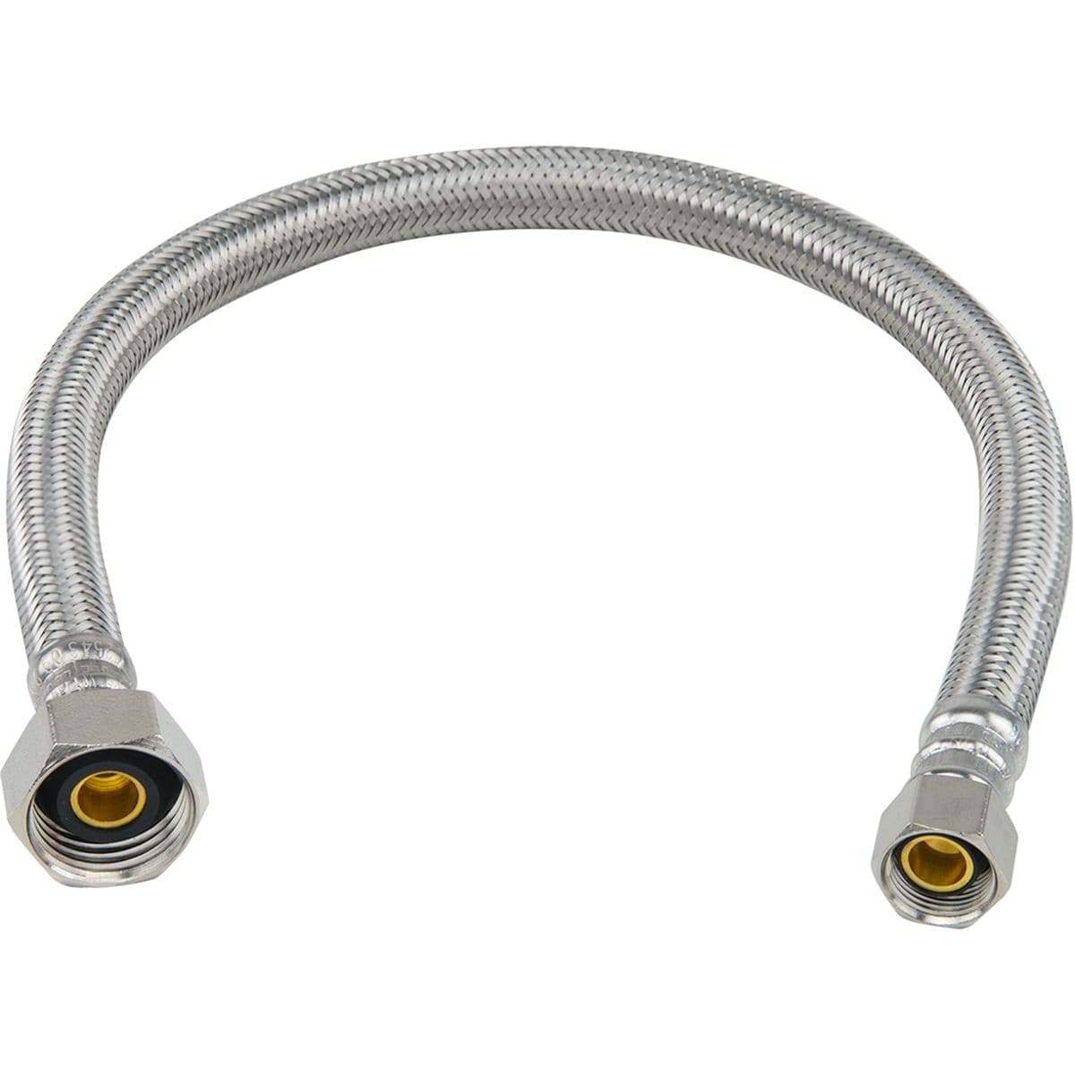 PlumbShop Braided Stainless Steel Faucet Connector, 3/8-in Comp x 1/2-in FIP x 16-in