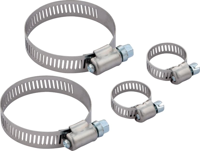 PlumbShop Stainless Steel Hose Clamp, Assorted Sizes, 4-pk