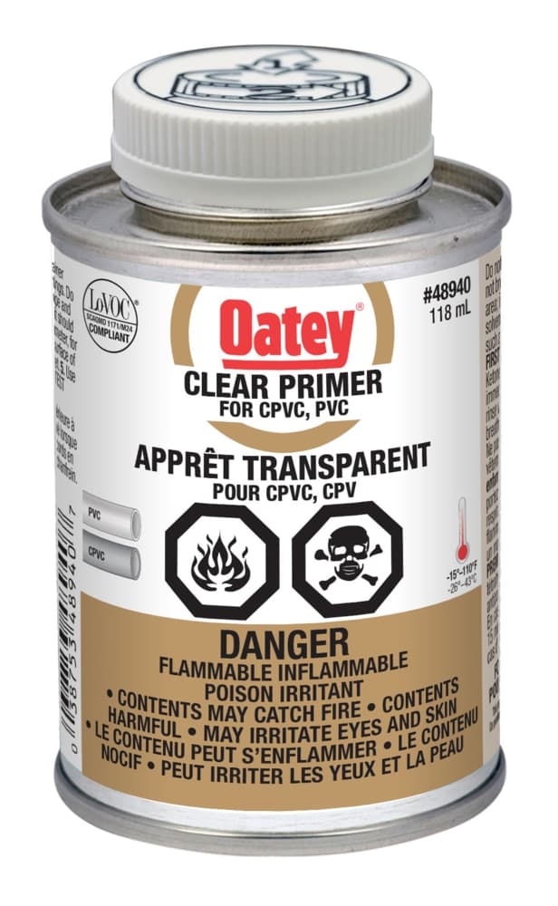 Oatey PVC / CPVC Primer, Clear, 118-mL