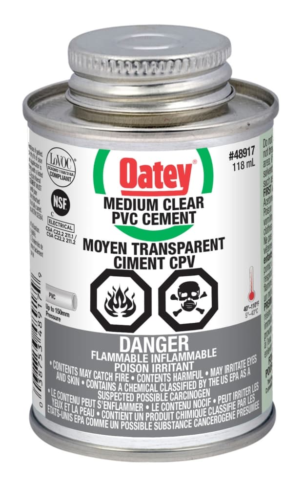 Oatey PVC Glue/Cement, Medium Clear, 118-mL
