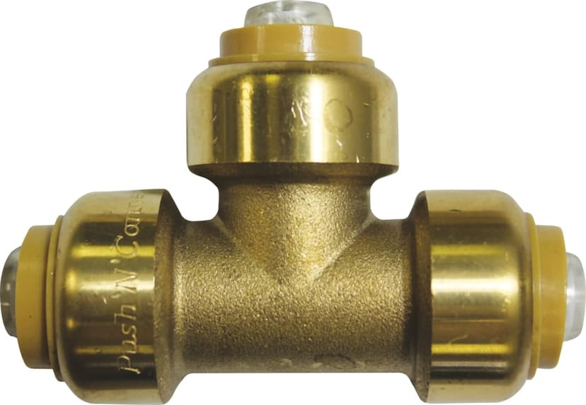 Waterline Push N' Connect Tee Fitting, 1/2-in