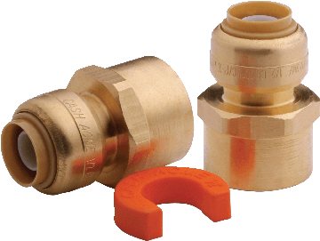 Waterline Push N' Connect Water Heater Connector Kit, Female Pipe Thread, 1/2 x 3/4-in, 3-pc