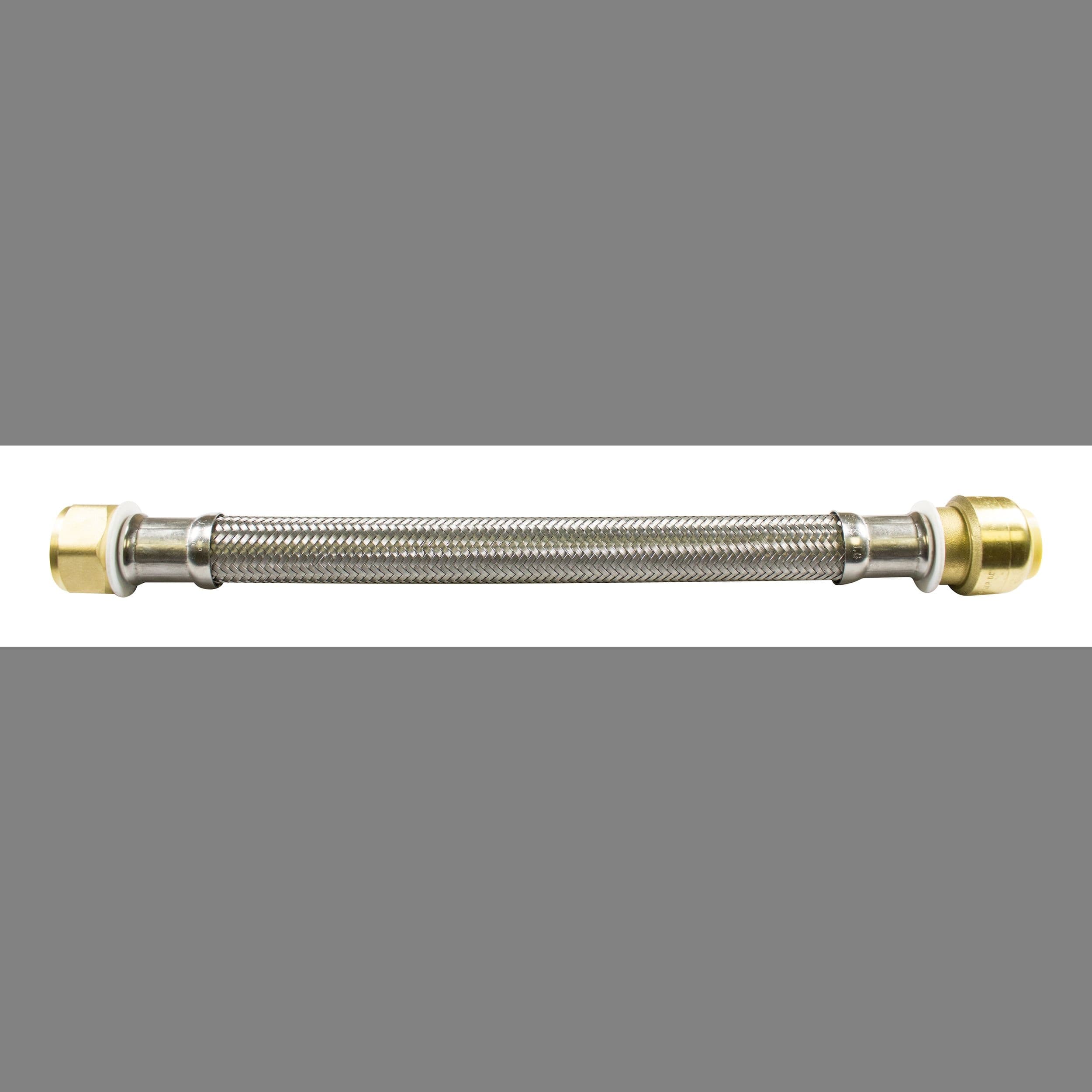 Waterline Push N' Connect Water Heater Connector, Female Pipe Thread, 3/4 x 3/4 x 12-in