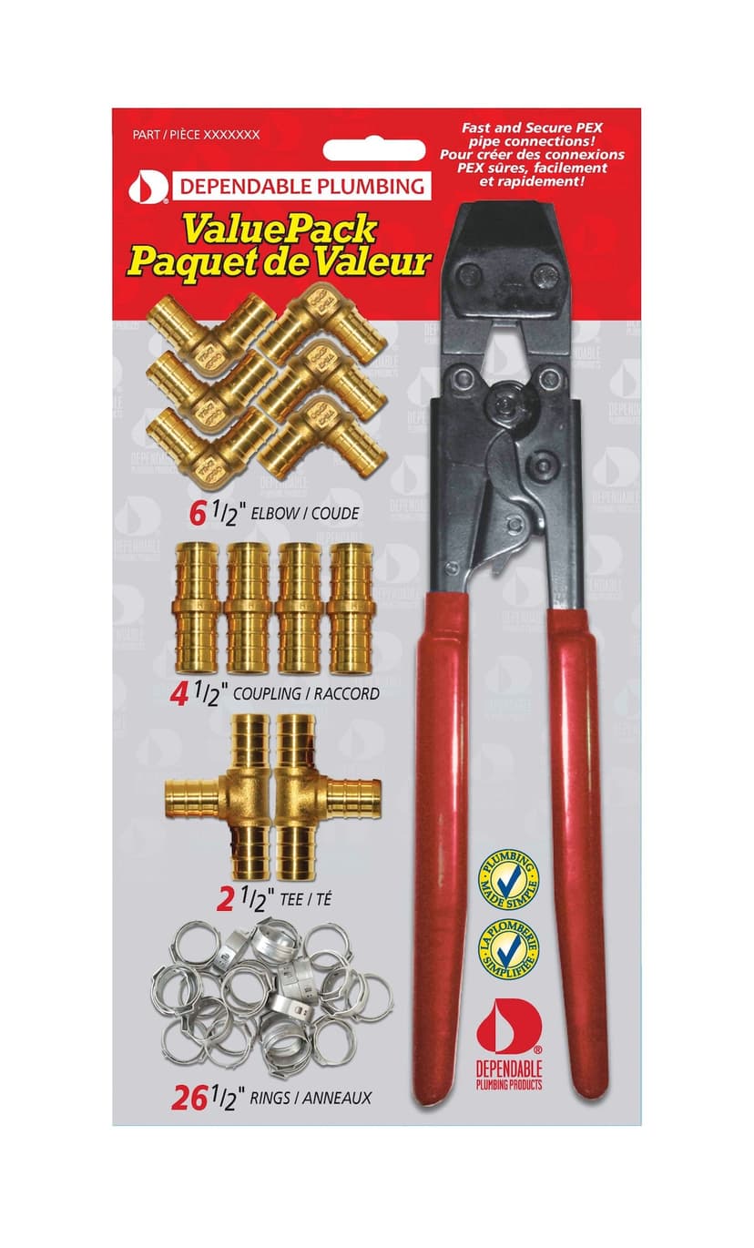 Dependable Plumbing Pinch Tool Value Pack for PEX Pipes, 39-pc