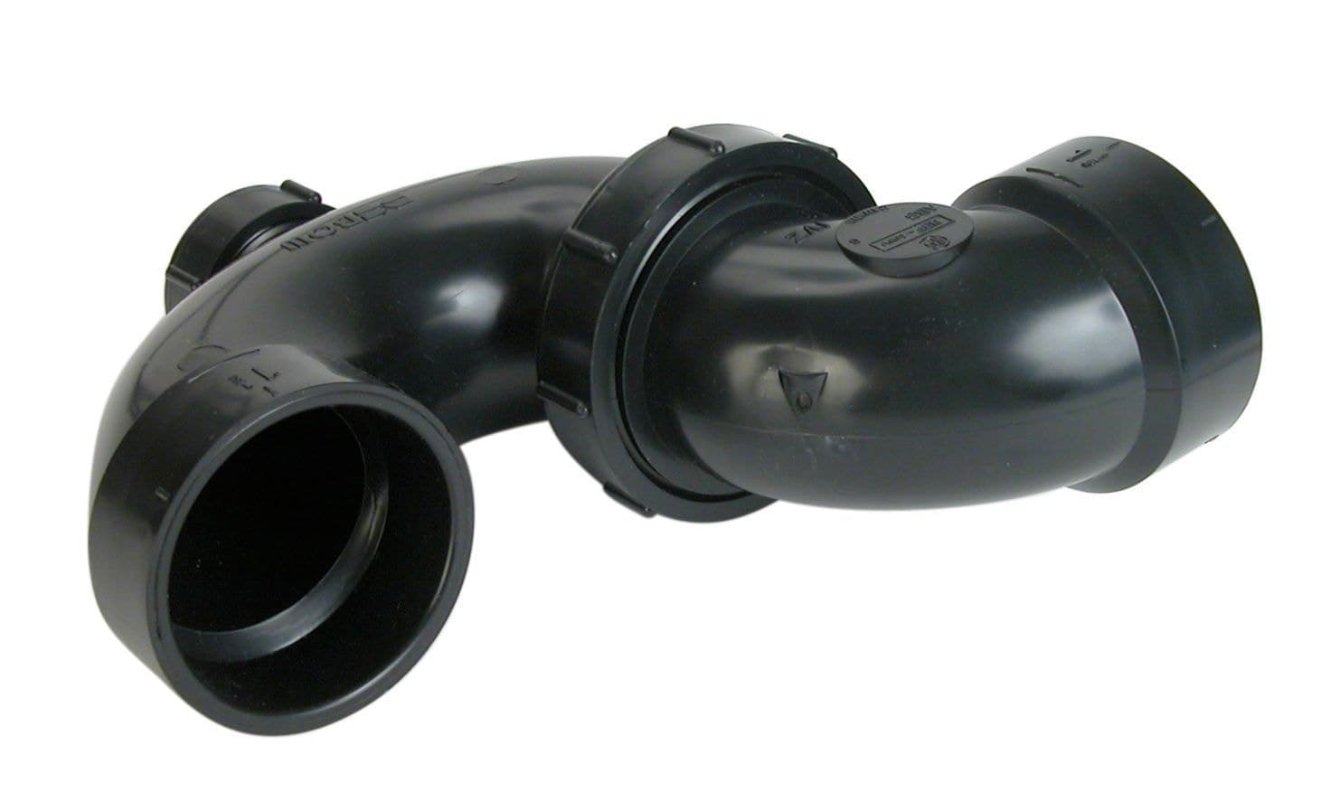 Bow ABS/DWV Adjustable P-Trap Adapter with Clean Out, Black, Assorted Sizes