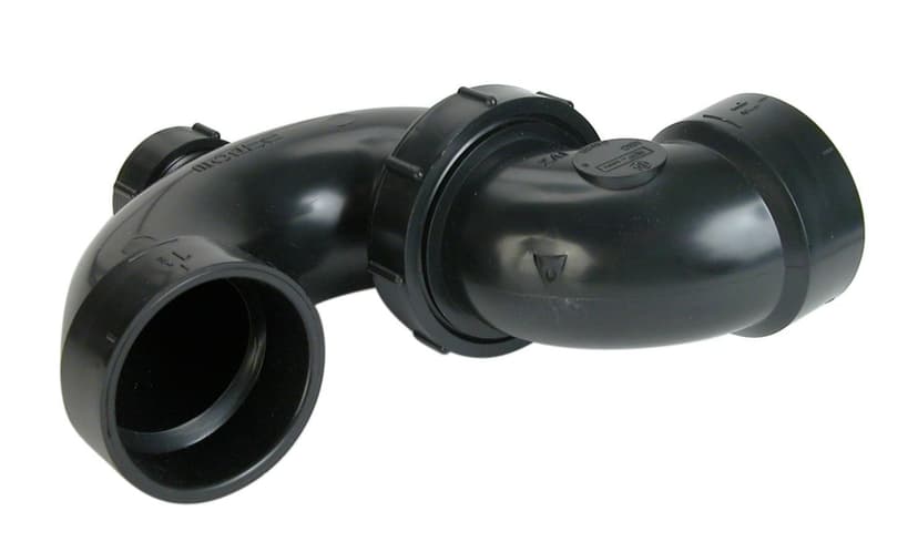 Bow ABS/DWV Adjustable P-Trap Adapter with Clean Out, Black, Assorted Sizes
