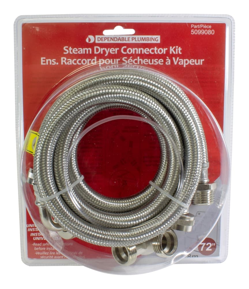 Waterline Dependable Plumbing Universal Steam Dryer Connector Kit, 8-m