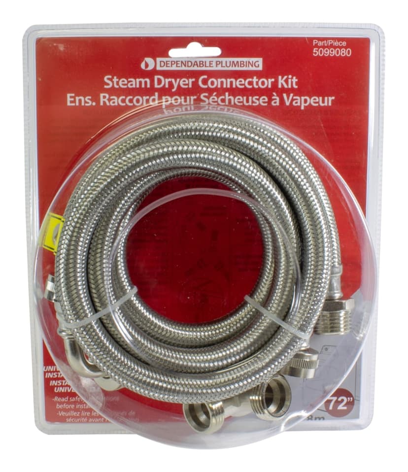 Waterline Dependable Plumbing Universal Steam Dryer Connector Kit, 8-m