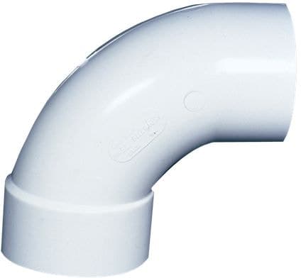 Bow PVC 90-Degree Elbow with Spigot for Sewer and Drainage Fitting, White, Assorted Sizes