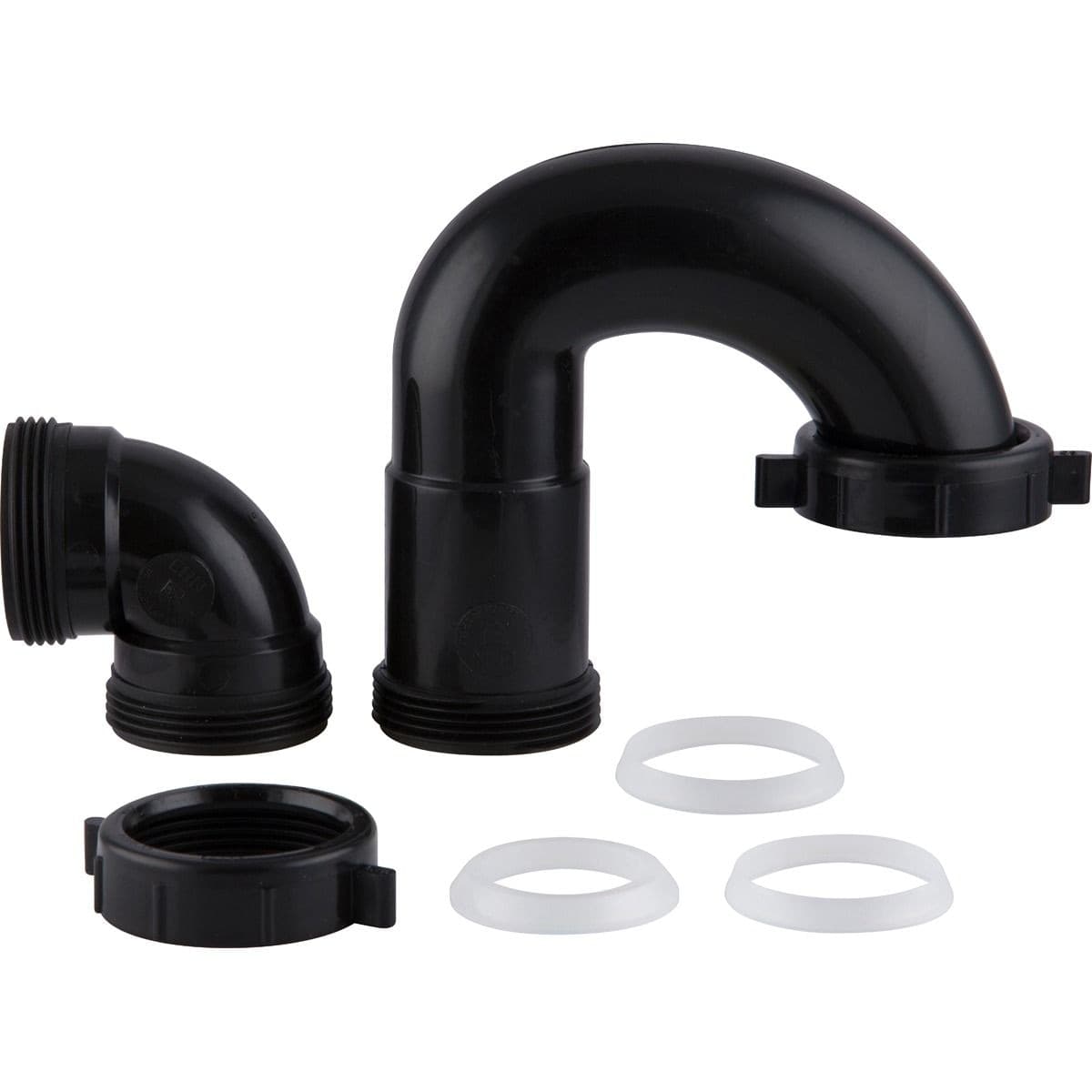 PlumbShop ABS Sink Repair Trap, Black, 1-1/2-in or 1-1/2 x 1-1/4-in