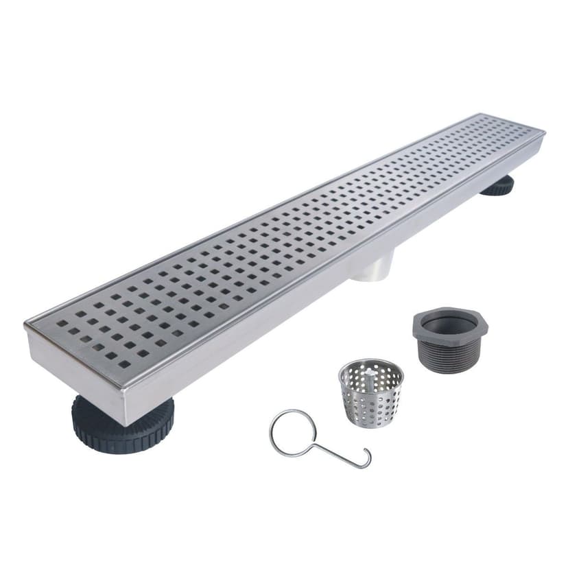 RELN Linear Rust Resistant Shower Drain, Stainless Steel, 24-in